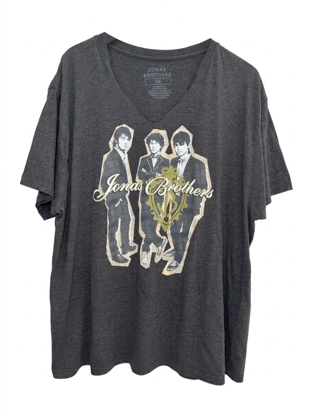 Jonas Brothers Charcoal Gray Graphic Short Sleeve T-Shirt